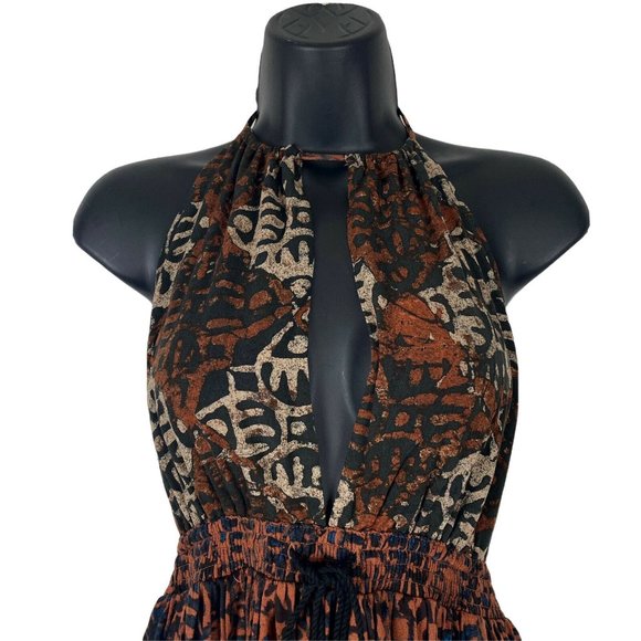 Free People Beach Day Halter Mini Ruffle Dress M - Picture 6 of 11